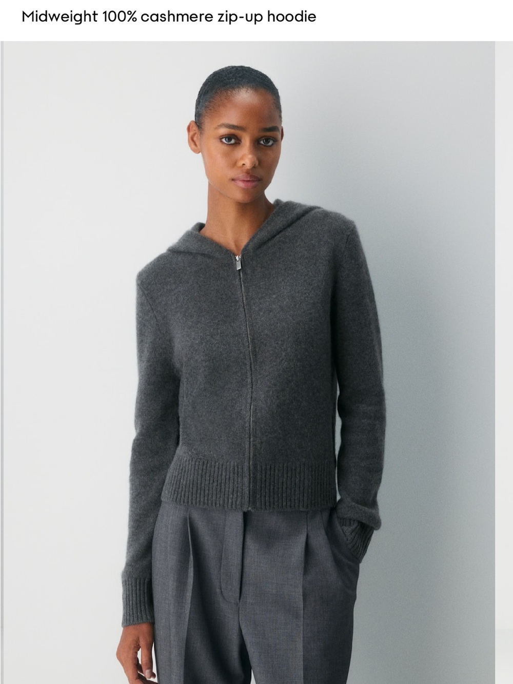 Aritzia Essential Cashmere Zip up Hoodie